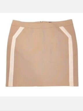 3/$20 Cynthia Rowley Khaki Pencil Skirt Side Stripe Contrast Contour Above Knee